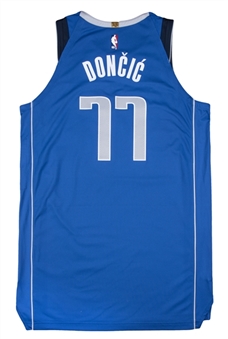 2019 Luka Doncic Game Used Dallas Mavericks Home Jersey From 42 Point Triple-Double Game on 11/18/19 - 2nd Player Younger Than 21 Years Old To Record A 40-Point Triple-Double! (NBA/MeiGray)